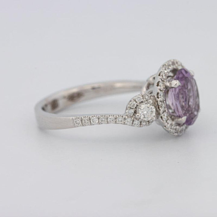 2 CT Round Amethyst Halo Ring - ZIZOV DIAMONDS