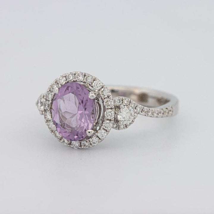 2 CT Round Amethyst Halo Ring - ZIZOV DIAMONDS