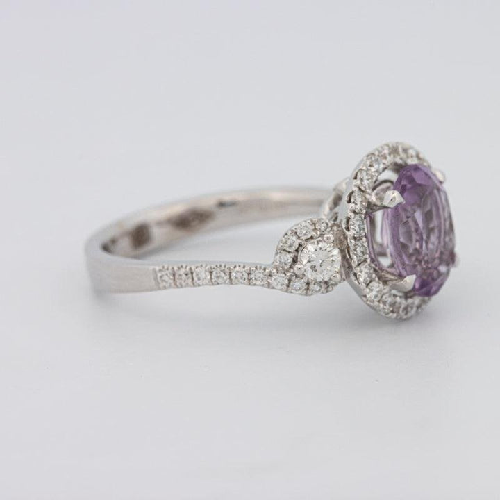2 CT Round Amethyst Halo Ring - ZIZOV DIAMONDS