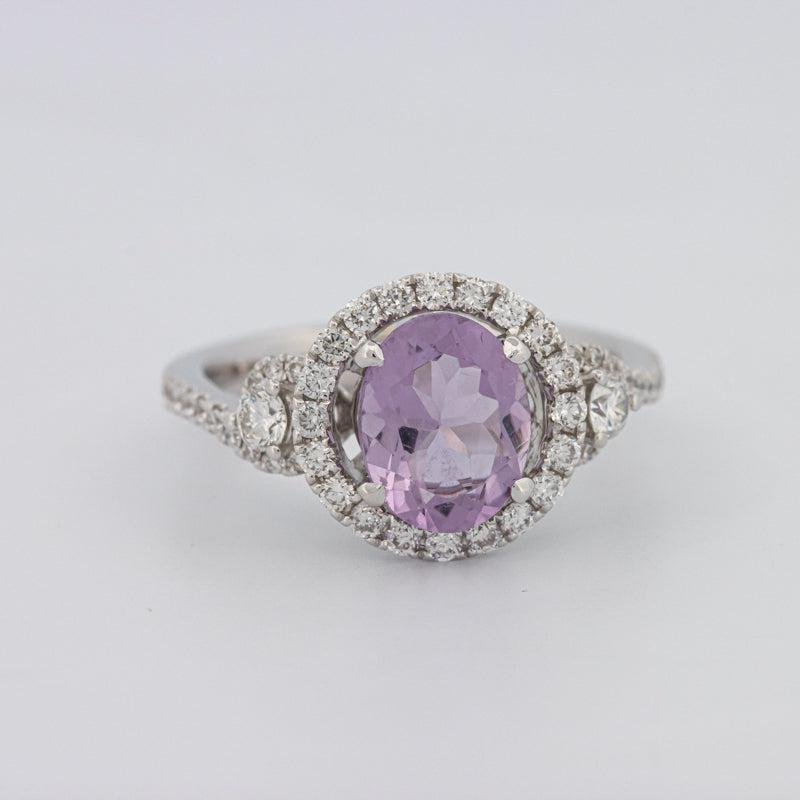 2 CT Round Amethyst Halo Ring - ZIZOV DIAMONDS