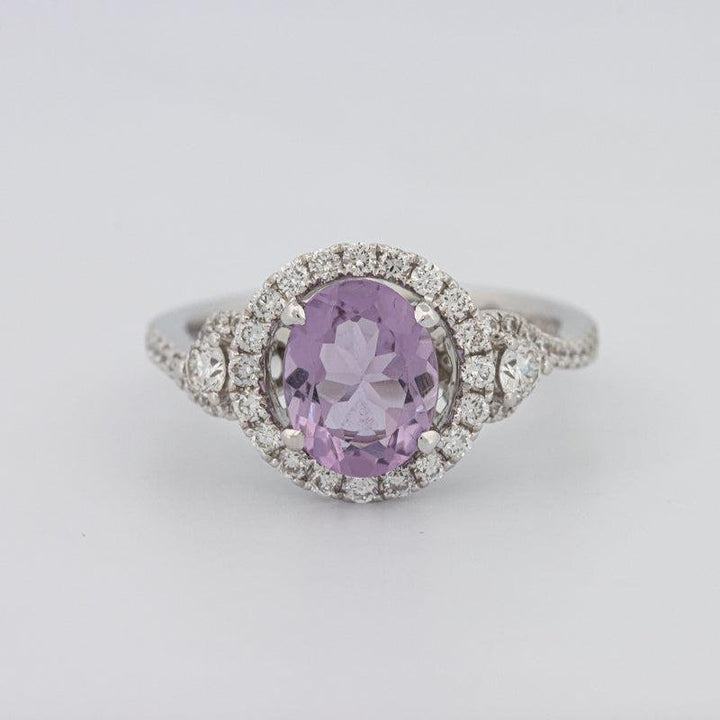 2 CT Round Amethyst Halo Ring - ZIZOV DIAMONDS