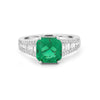 2 CT Square Radiant Green Emerald with Baguettes - ZIZOV DIAMONDS