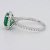 2 CT Square Radiant Halo Green Emerald Ring - ZIZOV DIAMONDS