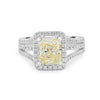 2.05 CT Fancy Light Yellow Emerald Cut Halo Solitaire - ZIZOV DIAMONDS