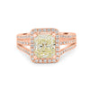 2.05 CT Fancy Light Yellow Emerald Cut Halo Solitaire - ZIZOV DIAMONDS