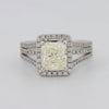 2.05 CT Fancy Light Yellow Emerald Cut Halo Solitaire - ZIZOV DIAMONDS