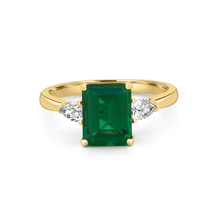 2.15 CT Square Radiant Green Emerald Ring - ZIZOV DIAMONDS