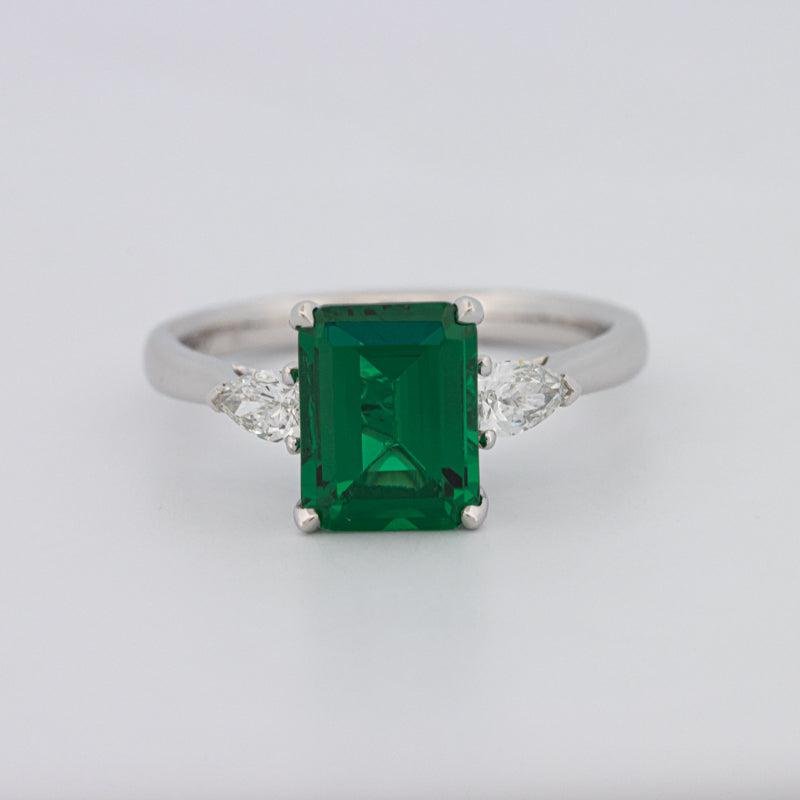 2.15 CT Square Radiant Green Emerald Ring - ZIZOV DIAMONDS