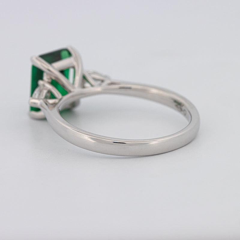 2.15 CT Square Radiant Green Emerald Ring - ZIZOV DIAMONDS