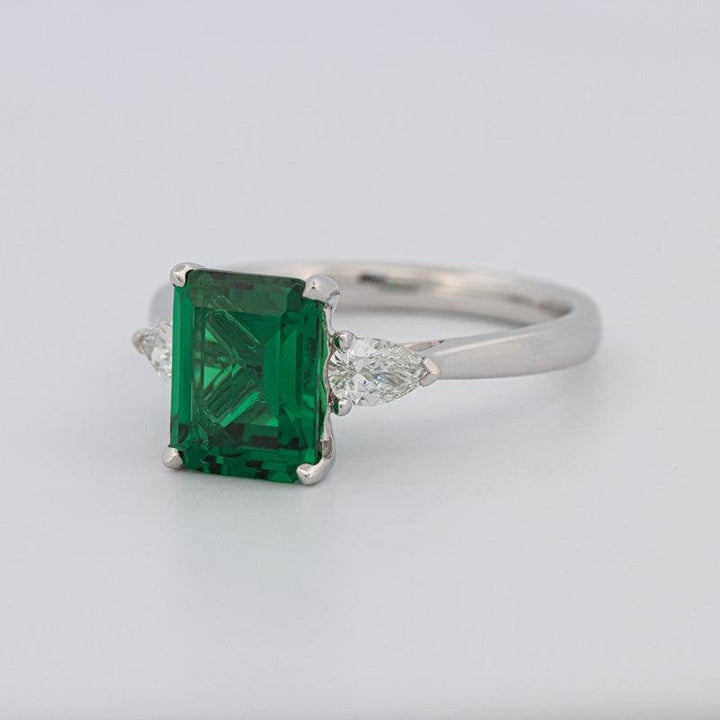 2.15 CT Square Radiant Green Emerald Ring - ZIZOV DIAMONDS