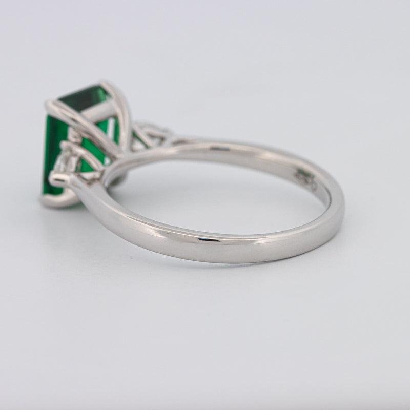 2.15 CT Square Radiant Green Emerald Ring - ZIZOV DIAMONDS