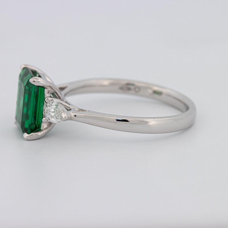 2.15 CT Square Radiant Green Emerald Ring - ZIZOV DIAMONDS