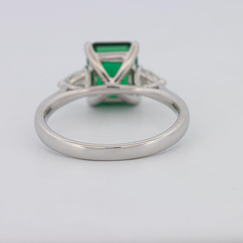 2.15 CT Square Radiant Green Emerald Ring - ZIZOV DIAMONDS