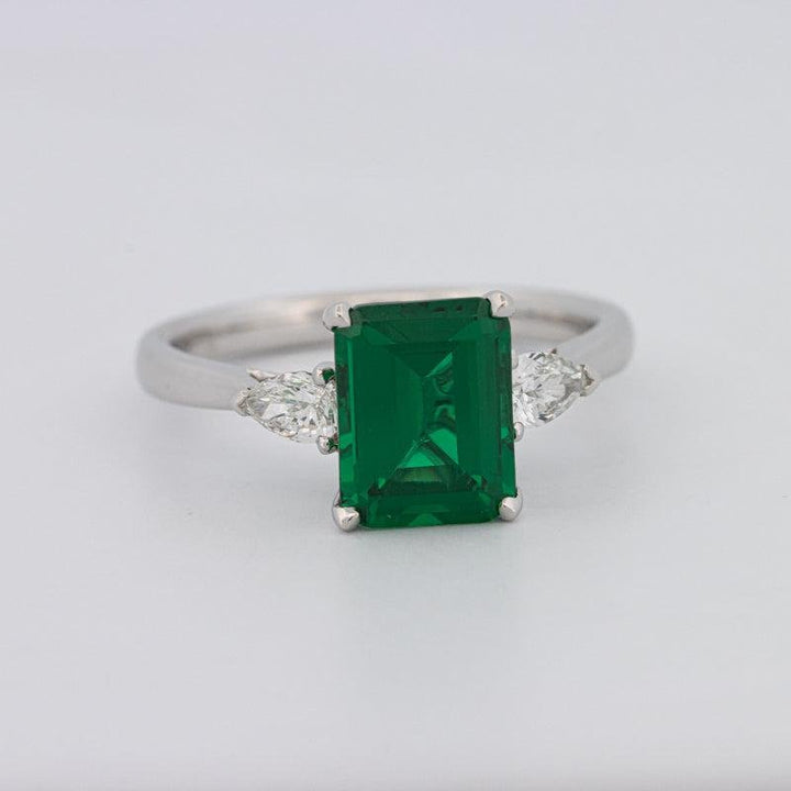 2.15 CT Square Radiant Green Emerald Ring - ZIZOV DIAMONDS