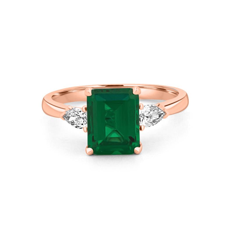 2.15 CT Square Radiant Green Emerald Ring - ZIZOV DIAMONDS