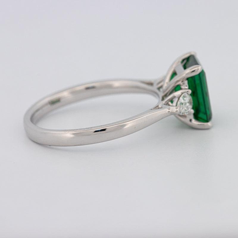 2.15 CT Square Radiant Green Emerald Ring - ZIZOV DIAMONDS