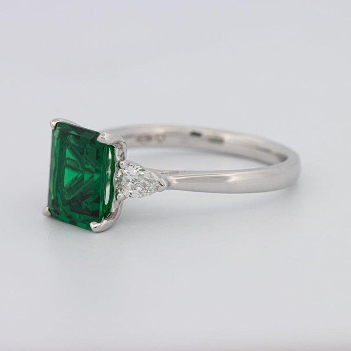 2.15 CT Square Radiant Green Emerald Ring - ZIZOV DIAMONDS