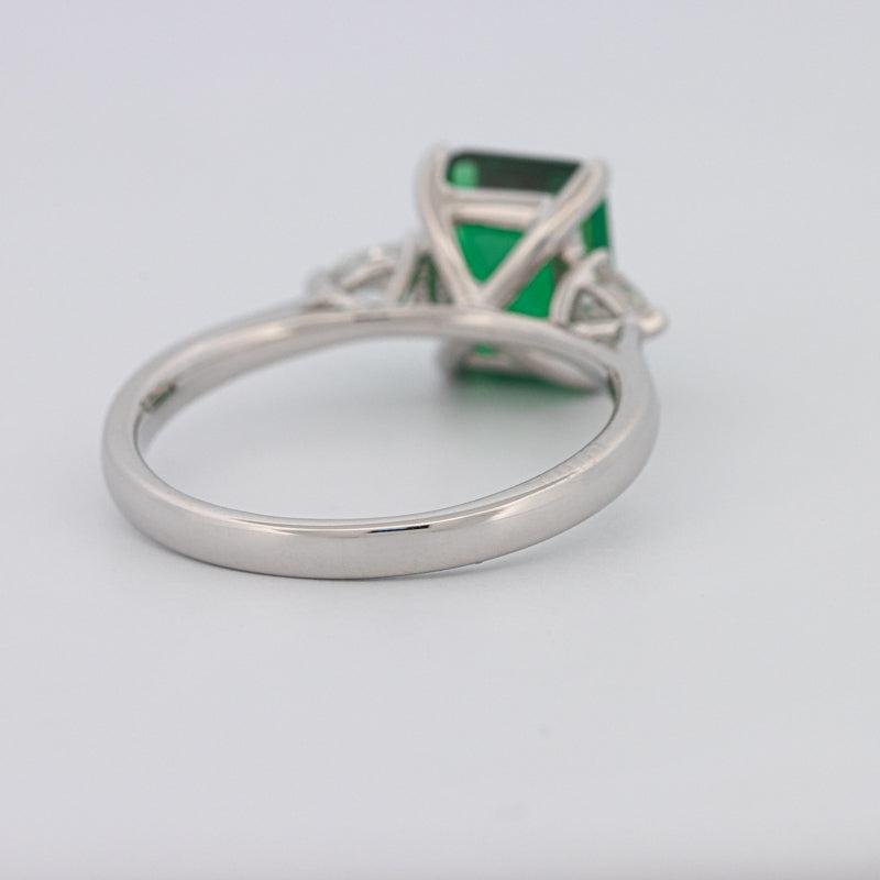 2.15 CT Square Radiant Green Emerald Ring - ZIZOV DIAMONDS