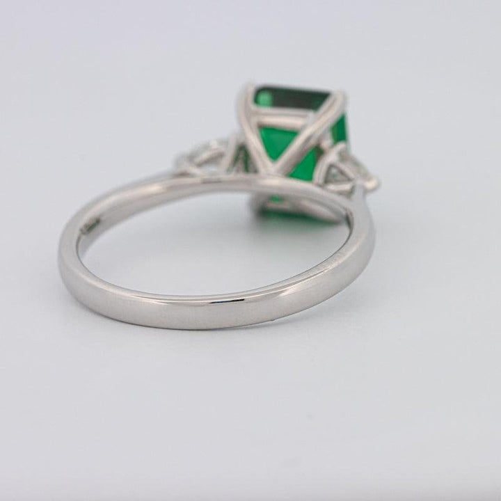 2.15 CT Square Radiant Green Emerald Ring - ZIZOV DIAMONDS