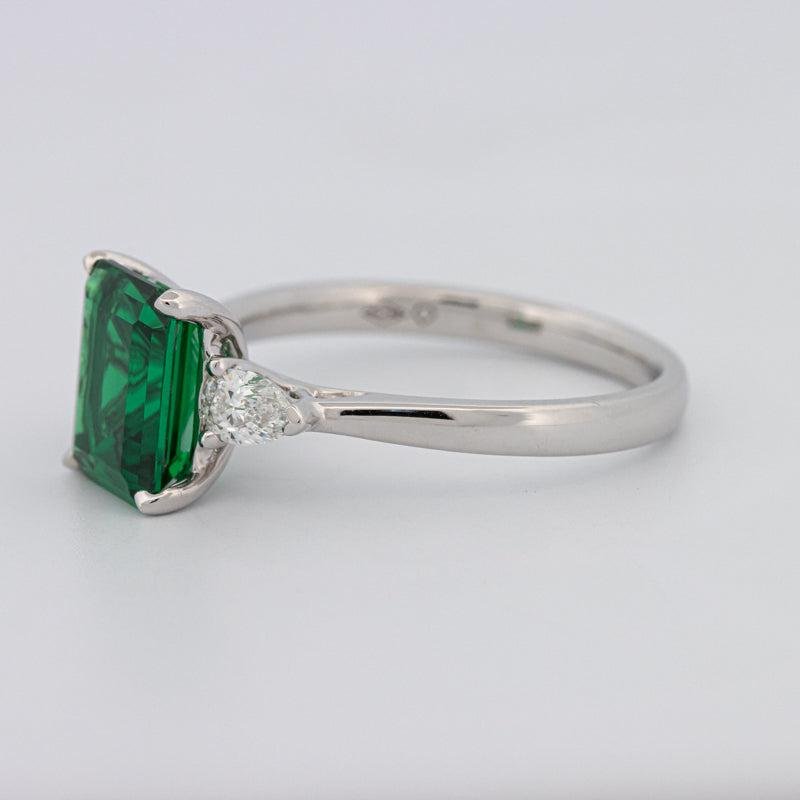 2.15 CT Square Radiant Green Emerald Ring - ZIZOV DIAMONDS