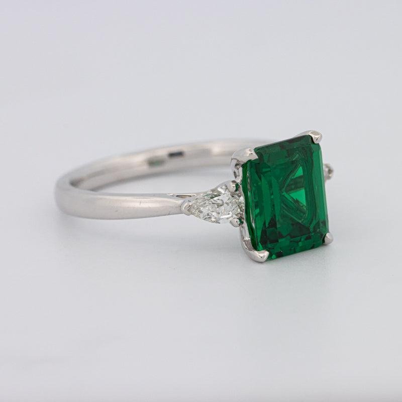 2.15 CT Square Radiant Green Emerald Ring - ZIZOV DIAMONDS