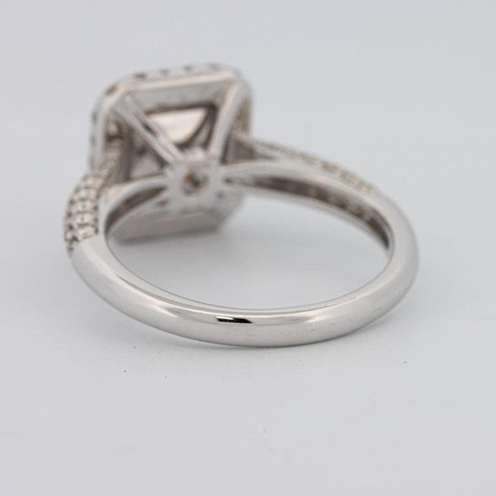 2.18 CT Fancy Light Yellow Square Radiant Cut Halo Solitaire - ZIZOV DIAMONDS