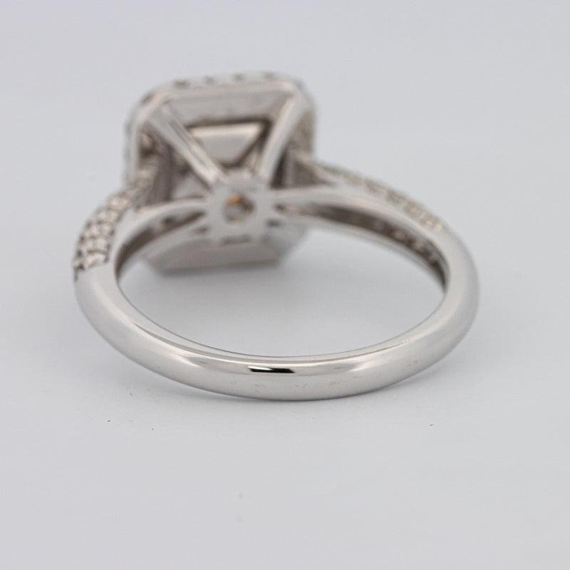 2.18 CT Fancy Light Yellow Square Radiant Cut Halo Solitaire - ZIZOV DIAMONDS