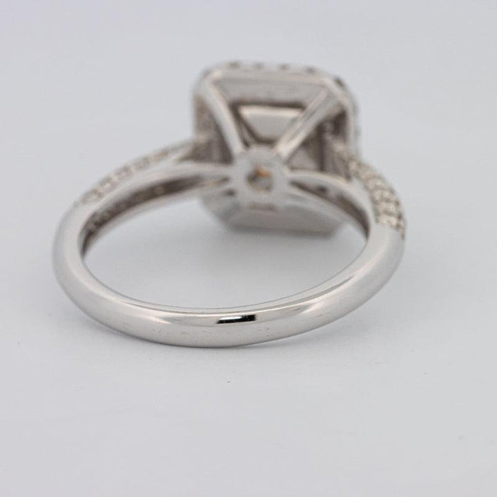 2.18 CT Fancy Light Yellow Square Radiant Cut Halo Solitaire - ZIZOV DIAMONDS