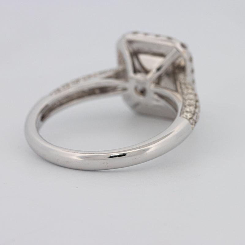 2.18 CT Fancy Light Yellow Square Radiant Cut Halo Solitaire - ZIZOV DIAMONDS