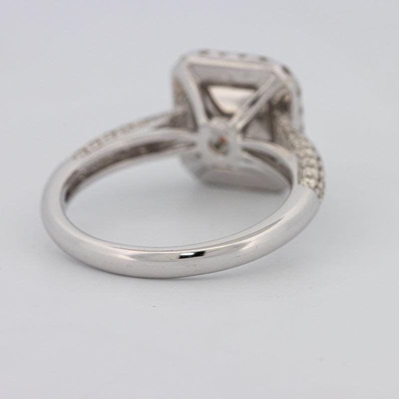 2.18 CT Fancy Light Yellow Square Radiant Cut Halo Solitaire - ZIZOV DIAMONDS