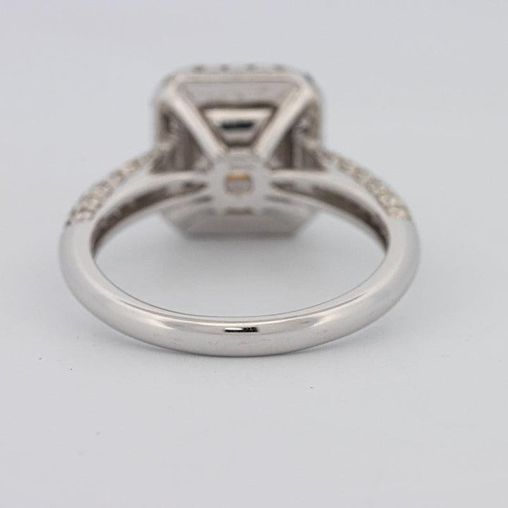 2.18 CT Fancy Light Yellow Square Radiant Cut Halo Solitaire - ZIZOV DIAMONDS