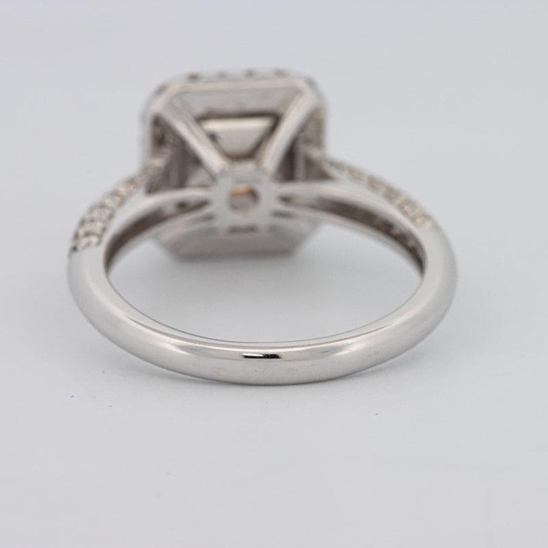 2.18 CT Fancy Light Yellow Square Radiant Cut Halo Solitaire - ZIZOV DIAMONDS