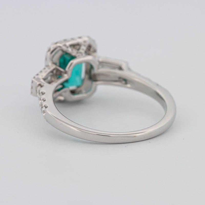 2.35 CT Emerald Cut Paraiba Ring - ZIZOV DIAMONDS