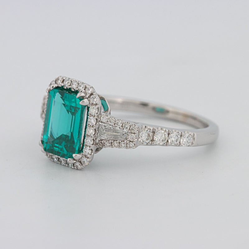 2.35 CT Emerald Cut Paraiba Ring - ZIZOV DIAMONDS