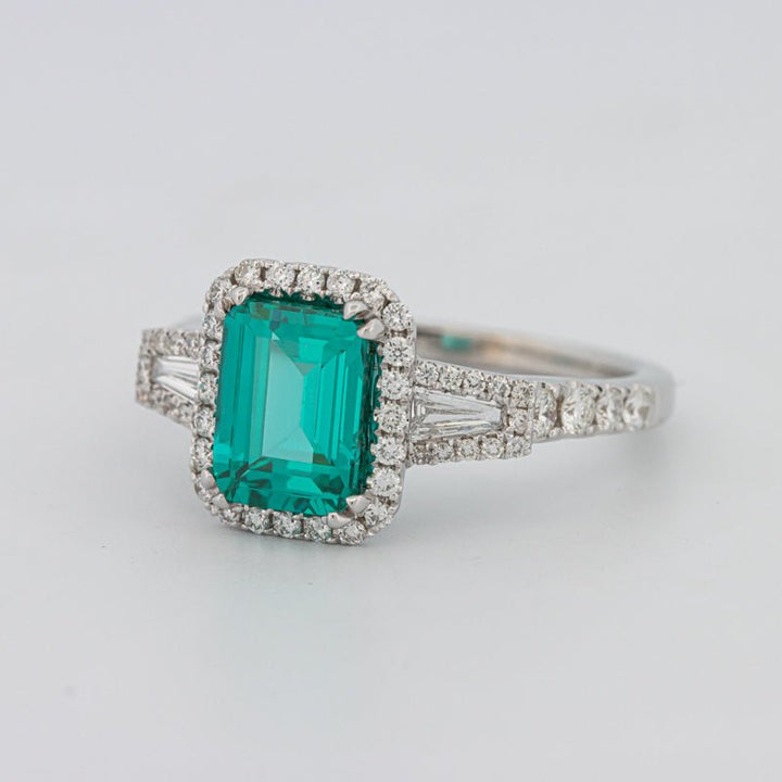 2.35 CT Emerald Cut Paraiba Ring - ZIZOV DIAMONDS