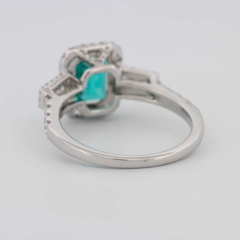 2.35 CT Emerald Cut Paraiba Ring - ZIZOV DIAMONDS