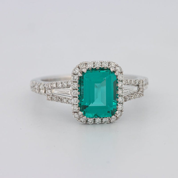 2.35 CT Emerald Cut Paraiba Ring - ZIZOV DIAMONDS