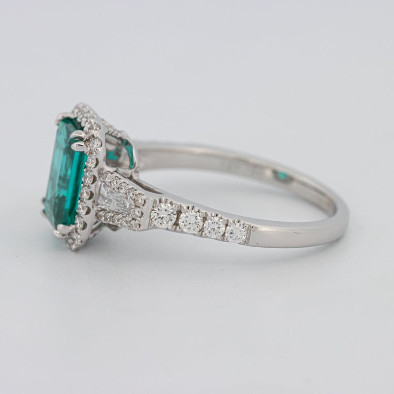2.35 CT Emerald Cut Paraiba Ring - ZIZOV DIAMONDS