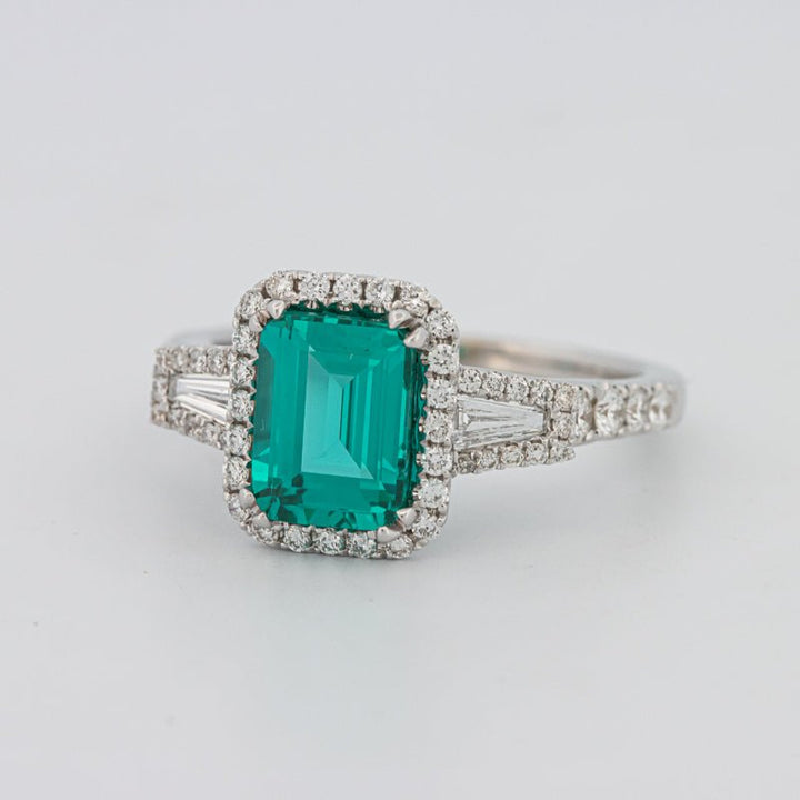 2.35 CT Emerald Cut Paraiba Ring - ZIZOV DIAMONDS