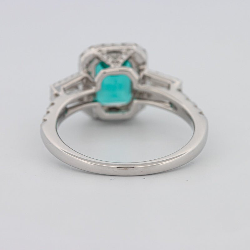 2.35 CT Emerald Cut Paraiba Ring - ZIZOV DIAMONDS
