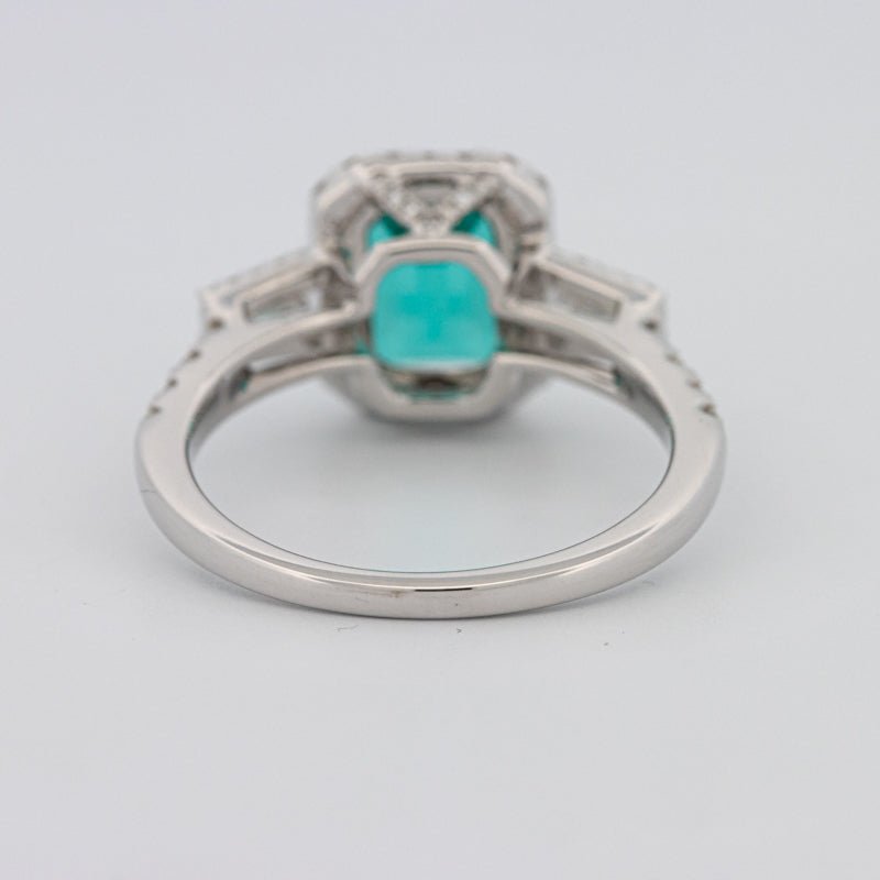 2.35 CT Emerald Cut Paraiba Ring - ZIZOV DIAMONDS