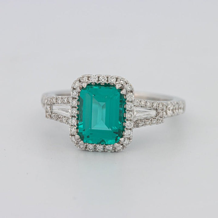 2.35 CT Emerald Cut Paraiba Ring - ZIZOV DIAMONDS