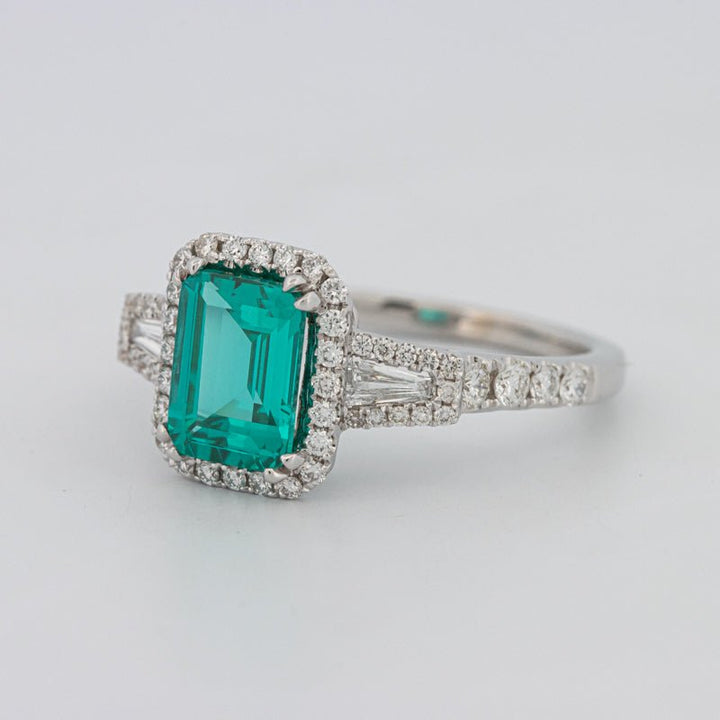 2.35 CT Emerald Cut Paraiba Ring - ZIZOV DIAMONDS