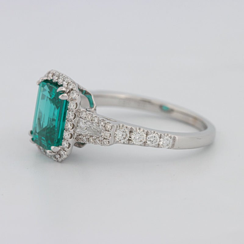 2.35 CT Emerald Cut Paraiba Ring - ZIZOV DIAMONDS
