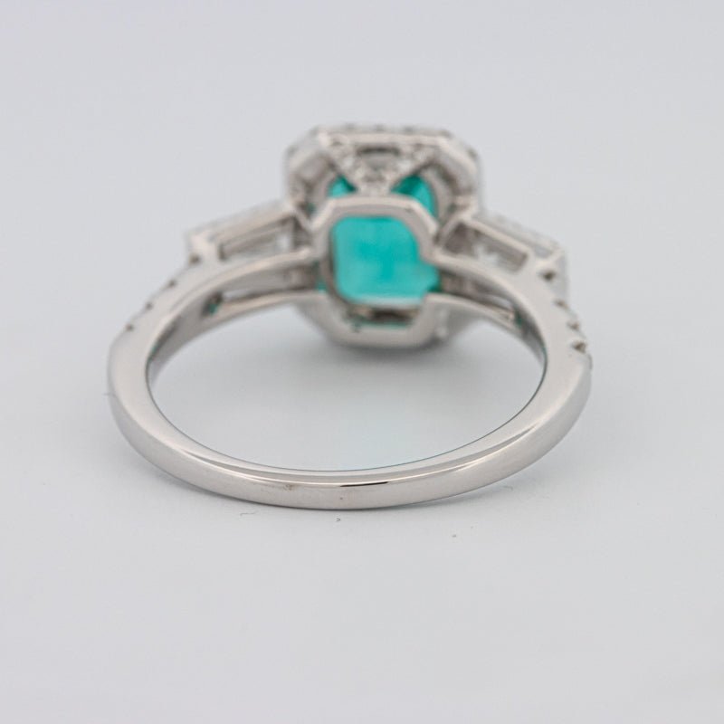 2.35 CT Emerald Cut Paraiba Ring - ZIZOV DIAMONDS