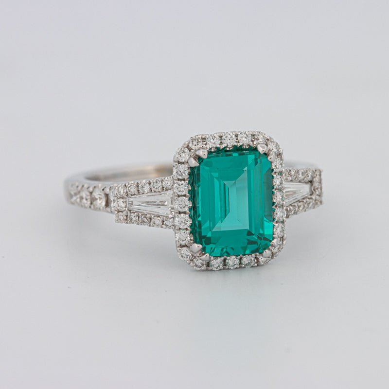 2.35 CT Emerald Cut Paraiba Ring - ZIZOV DIAMONDS