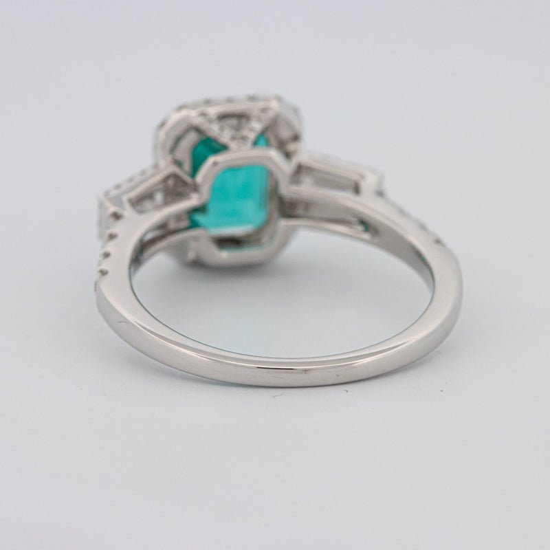 2.35 CT Emerald Cut Paraiba Ring - ZIZOV DIAMONDS