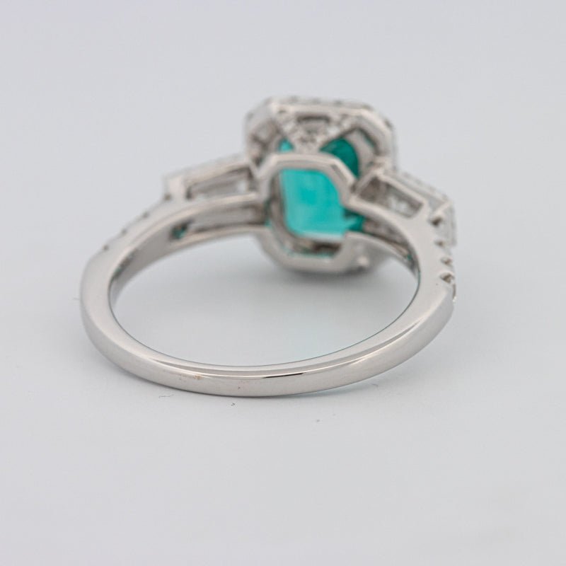 2.35 CT Emerald Cut Paraiba Ring - ZIZOV DIAMONDS
