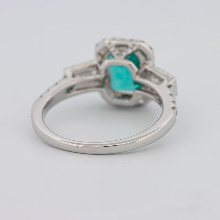 2.35 CT Emerald Cut Paraiba Ring - ZIZOV DIAMONDS