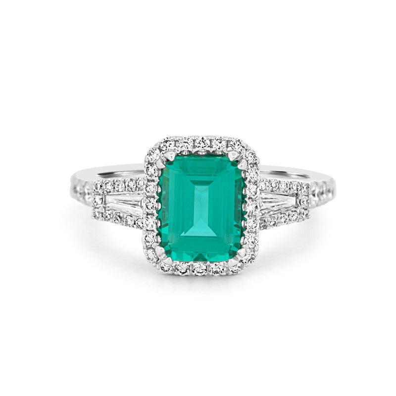 2.35 CT Emerald Cut Paraiba Ring - ZIZOV DIAMONDS